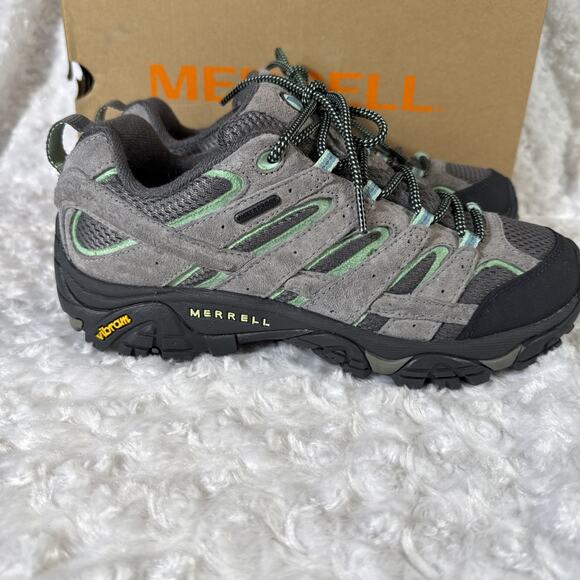 Merrell Women's MOAB 2 WP Hiking Shoe Drizzle/Mint J06028 Size: 9.5 W - Picture 4 of 11